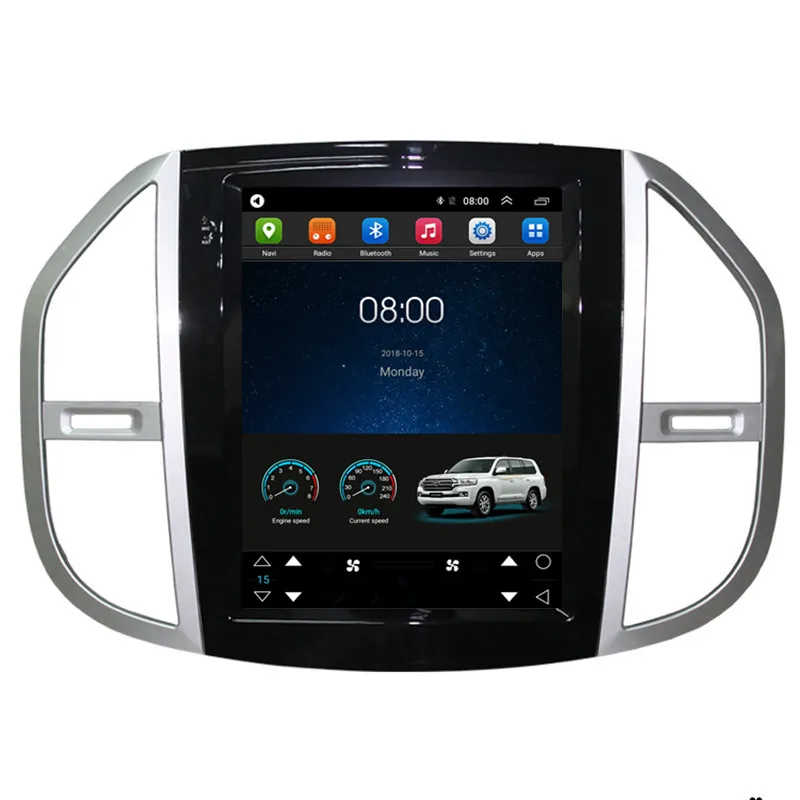 12," Tesla вертикальный Экран Android автомобильный мультимедийный Стерео DVD gps навигации для Мерседес Бенц Вито метрис