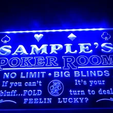 DZ005-для персонализированного названия покер, Казино номер пивной бар светодиодный неоновый свет знак