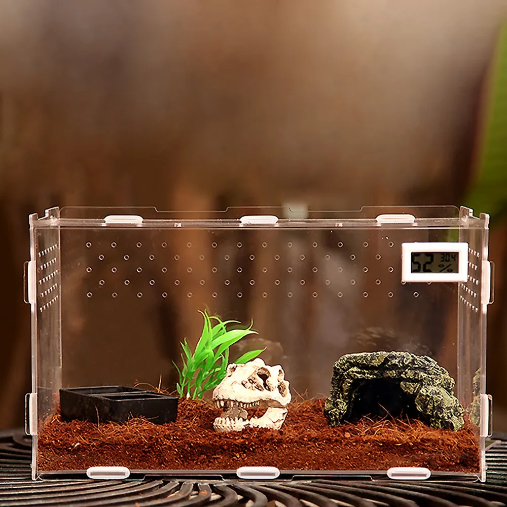 Террариум Vivarium Kit с магнитной защелкой водная миска искусственный растение для