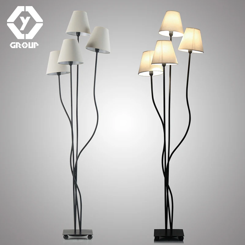 OYGROUP 4 Heads Floor Lamp with Beige Lampshade Contemporary Stylish Elegance lighting for Foyer Bedroom Hotel Office| |