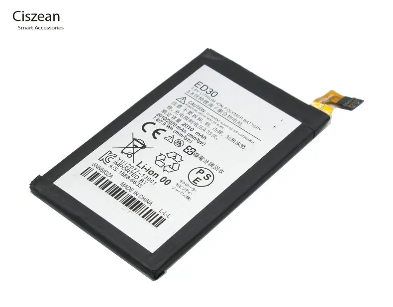 Ciszean 1x2010 мАч ED30 / ED 30 Сменный аккумулятор для сотового телефона Motorola Moto G G2 XT1028 XT1032