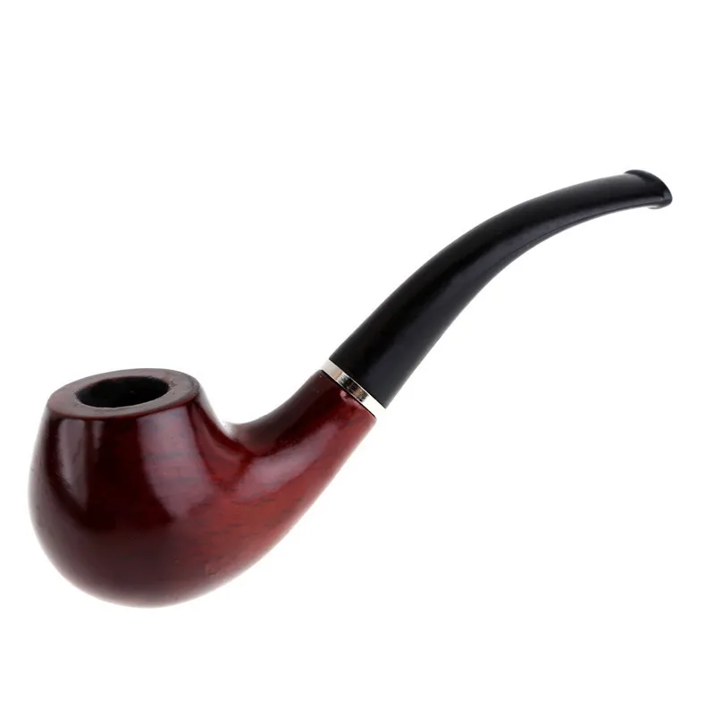 Traditional Style Ebony Wood Nature Handmade Tobacco Smoking Pipe Bent Round