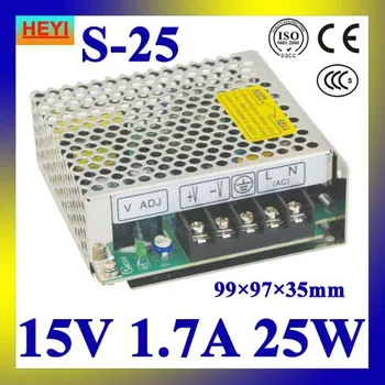 

LED power supply 15V 1.7A 100~120V/200~240V AC input single output switching power supply 25W 15V transformer