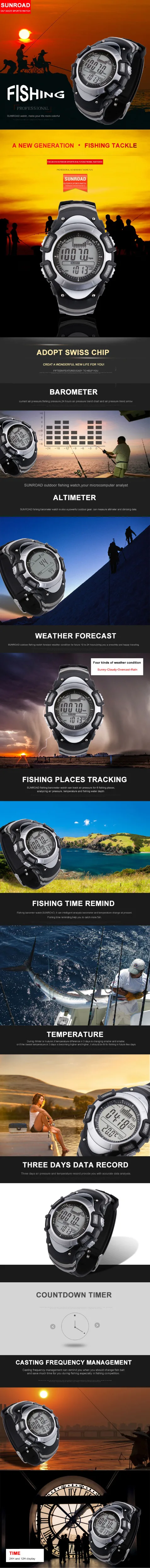Sunroad fishing barometer watch FX704 description photo 1
