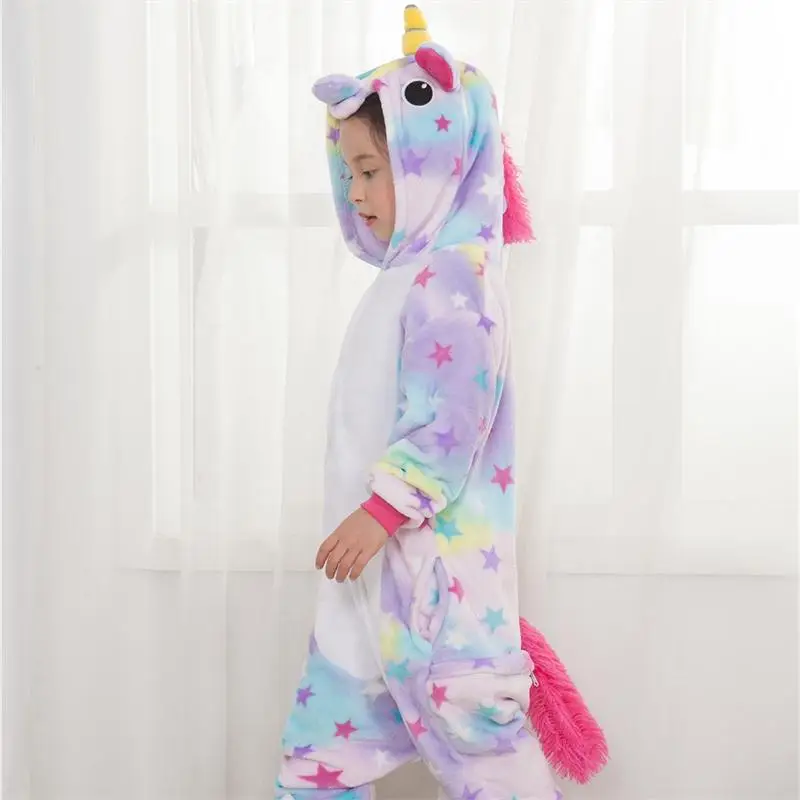 Kigurumi Star Rainbow Unicorn Cosplay Funny Animal Costume Kid Anime Cartoon Easter Spiderman Party OnePiece Onesie Disguise