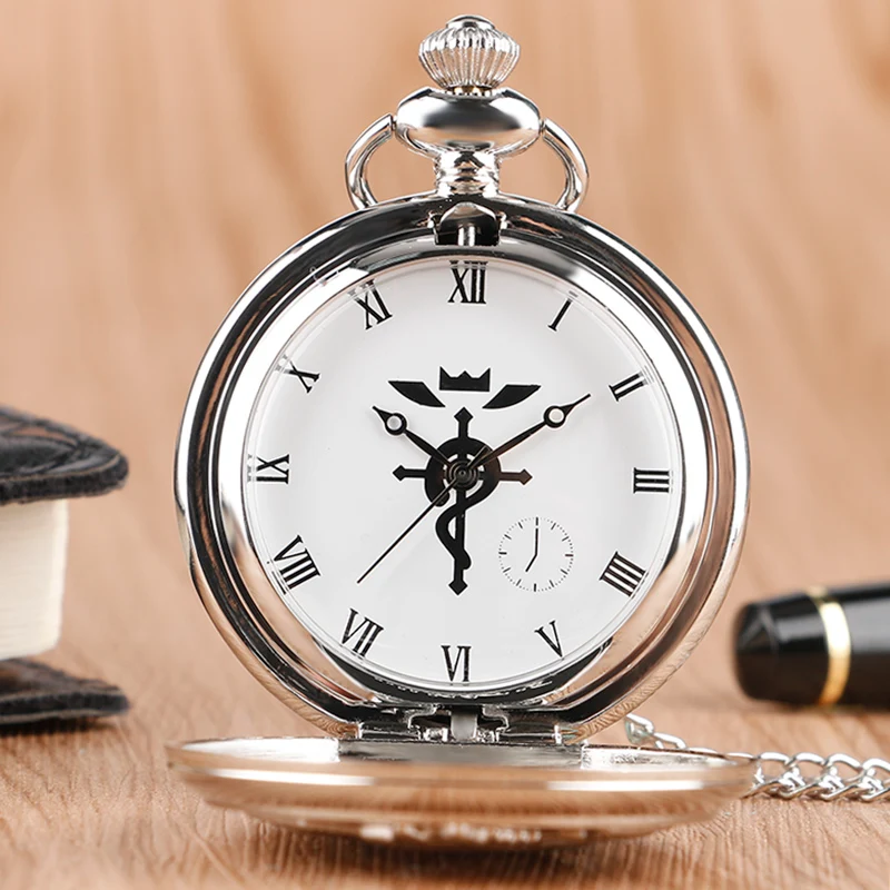 Для женщин аниме Винтаж Ретро Стальной алхимик мужчин серебряное ожерелье стимпанк мультфильм современные карманные часы детский подарок