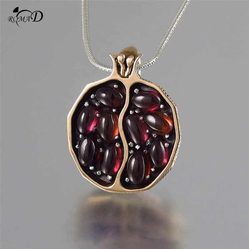 

Necklace Alloy Oriental Charm Of Pomegranate Stone Pendant Necklace Women Black Ethnic Pendant Necklace Fashion Jewelry A40