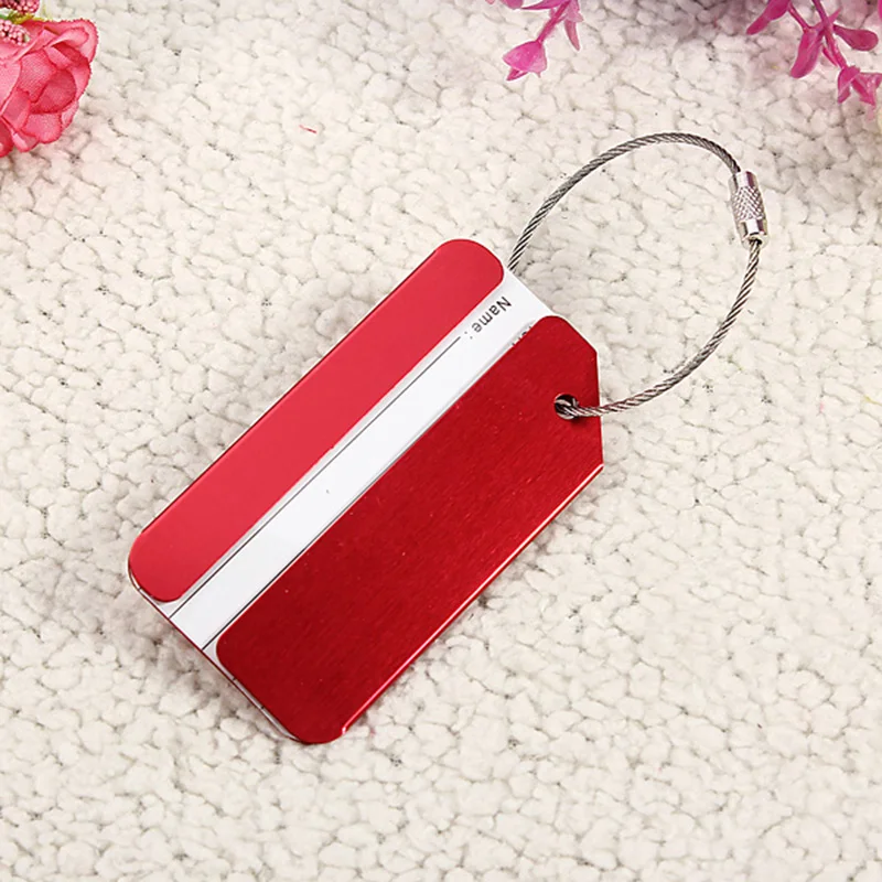 1PCS Luggage Bag Tags Address Holder Secure ID Label Travel Aluminum