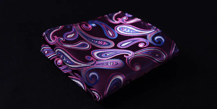 BF432P Фиолетовый Синий Пейсли 100% шелк жаккард Тканые Мужчины Бабочка Самостоятельная галстук-бабочка бабочкой Карманный квадратный платок