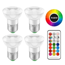 4 шт. GU10 E27 RGB Светодиодный лампочки 16 Цвет 110 В 220 В лампада Изменение лампы прожектор пульт дистанционного управления