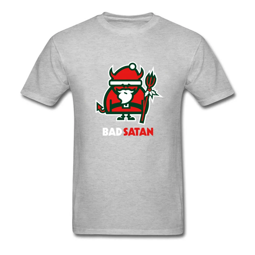 BAD SATAN T-Shirt Short Sleeve Geek Hot Sale Men's Summer Tops & Tees Geek T Shirt Crewneck Cotton Fabric Wholesale BAD SATAN grey