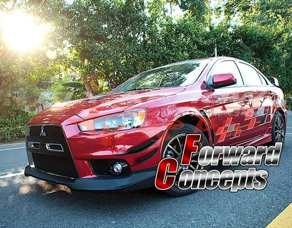 

FOR CARBON FIBER 2008-2015 Lancer Evolution EVO 10 X Varis Style Front Bumper Canards 4pcs