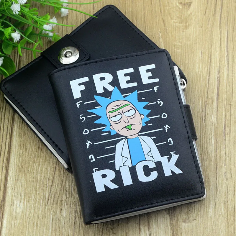 

Hot Arrival Rick and Morty Black Short Wallet Button Purse Cool Money Bag Printed With Comedy Anime for Christmas Gift