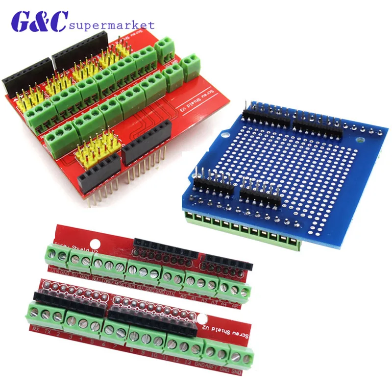 

Proto Screw Shield V2/V3 Assembled prototype terminal expansion board for Arduino UNO R3