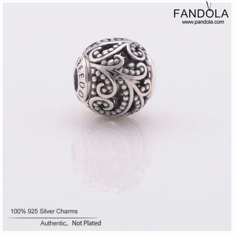 

Genuine 925 Sterling Silver Essence Charm FREEDOM Small Hole Beads for Jewelry Making Fits Essence Charms Bracelet