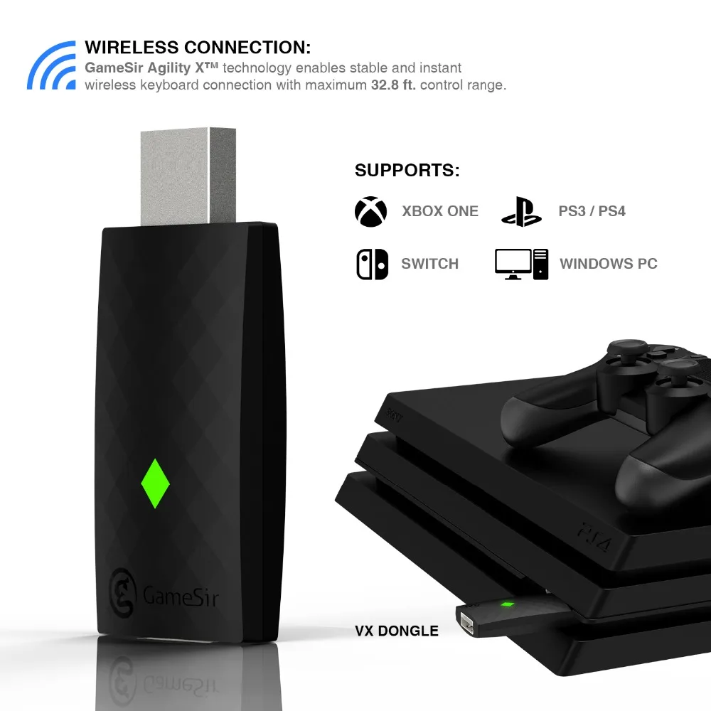 GameSir VX AimSwitch with keyboard and mouse Adapter Wireless Converter (For PS4/PS3/Xbox One/Ninte