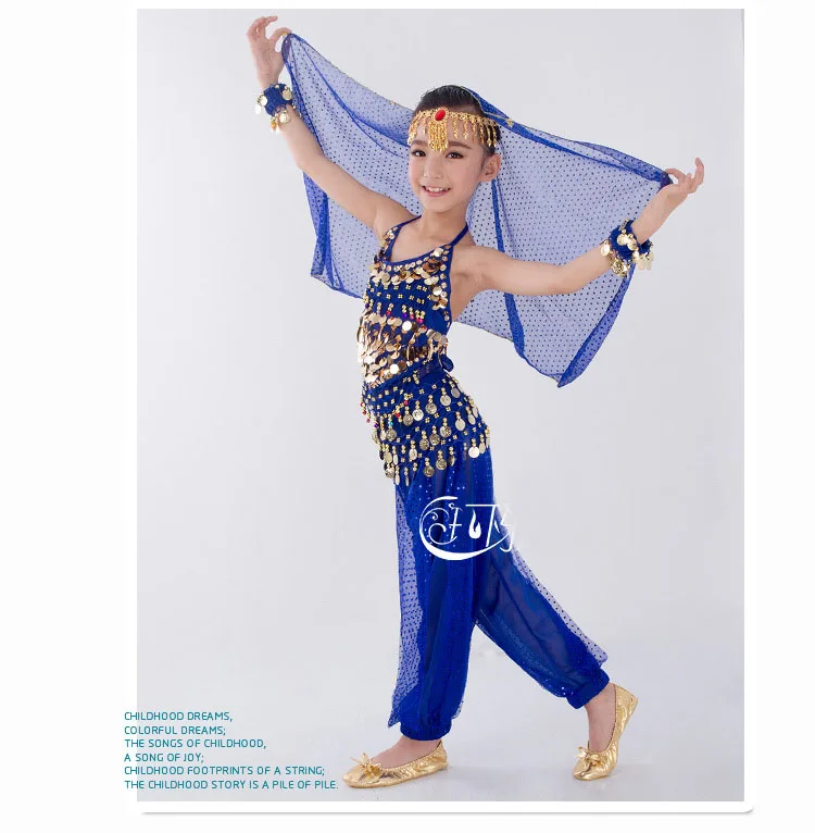 

1 Sets Children India Belly Dance Practice Shows Suit