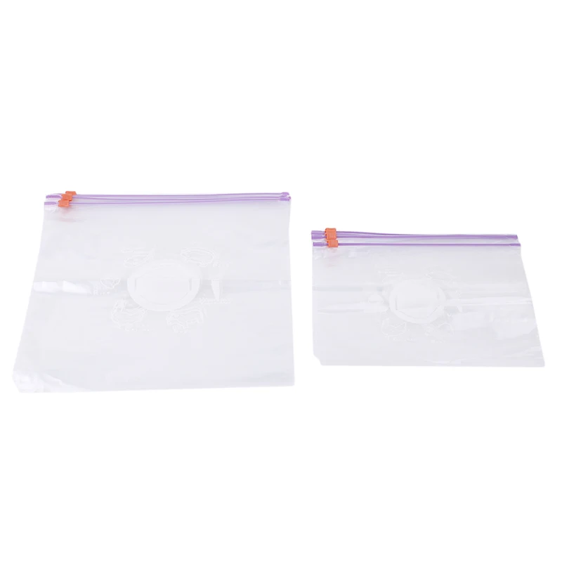 10pcs/set Reusable Fresh Zipper Bag Freezing& Heating Plastic Food Storage Bag Versatile Vacuum Preservation Sealed Bag