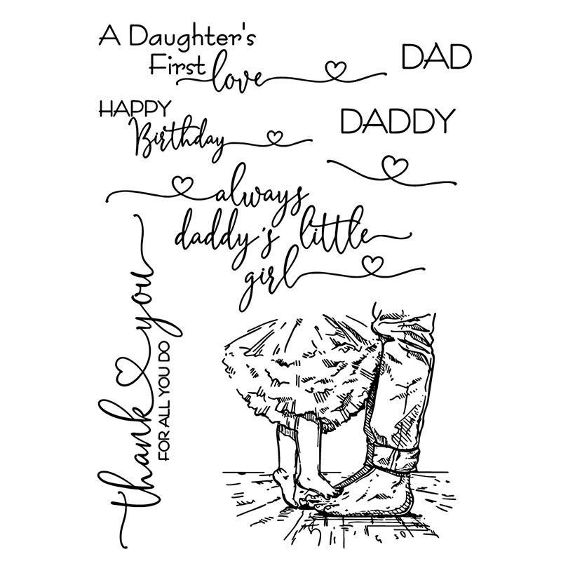 

Dad's Baby Daughter Clear Stamps For DIY Scrapbooking Decorative Card making Craft Fun Decoration Supplies 10x10cm