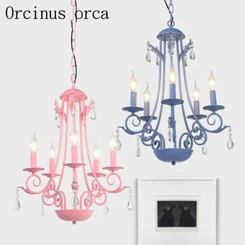 

American style village crystal Iron Chandelier restaurant bedroom study Mediterranean Iron Chandelier free shipping