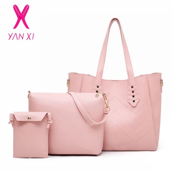 

Composite Bag Woman 3 Sets Casual Tote High Quality Big Handbags For Lady Bag Fashion Leather Shoulder Bag Women's Messenger Bag