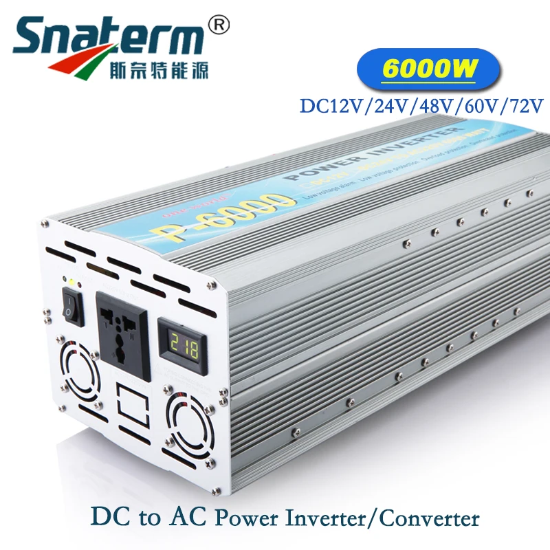 12 кВт пиковый инвертор 6 кВт модифицированный синусоидальный инвертор без сети DC12V/24 V/48 V/60 V/72 V к AC 220V 230V 240V 50Hz/60Hz инвертор