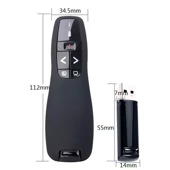 

RF 2.4GHz Wireless Presenter Presentation 50m Range USB Remote Control Powerpoint PPT Clicker ND998
