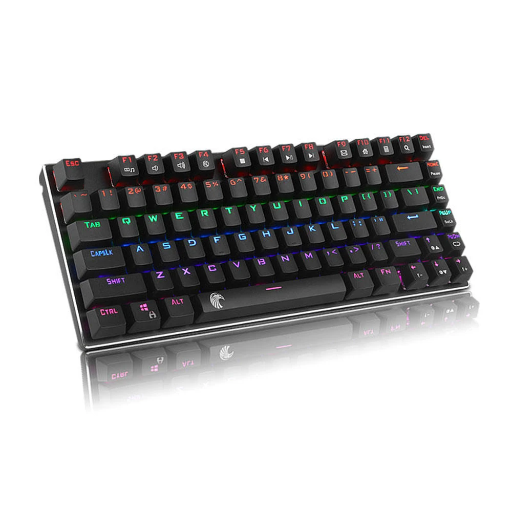 Z88 маленькая механическая клавиатура с RGB подсветкой, без ключа, без номера, эргономичный дизайн, Outemu переключатели, 81 клавиша для офисного геймера