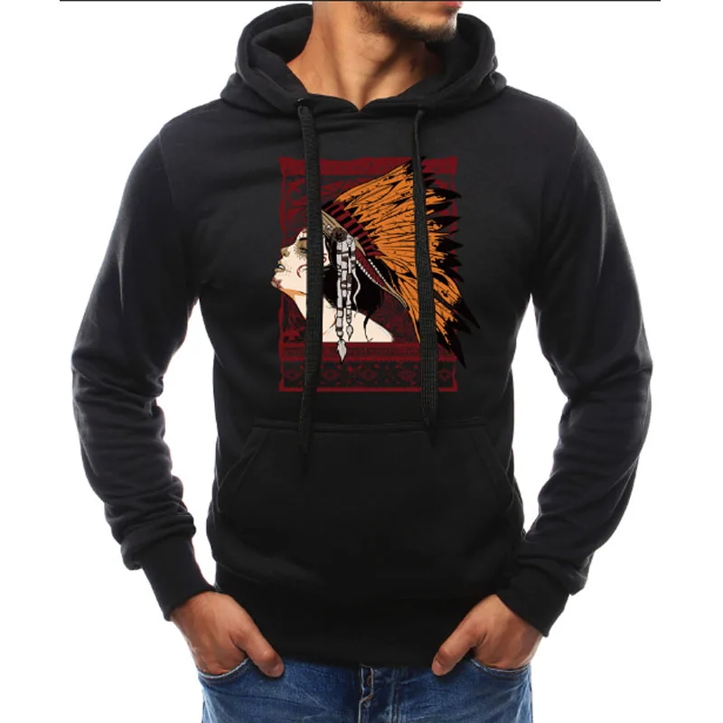 

2019 New Men's Sweaters Sleek Minimalist Design Personalized Print Spring and Autumn Winter Long-sleeved Hooded Men's Sweater