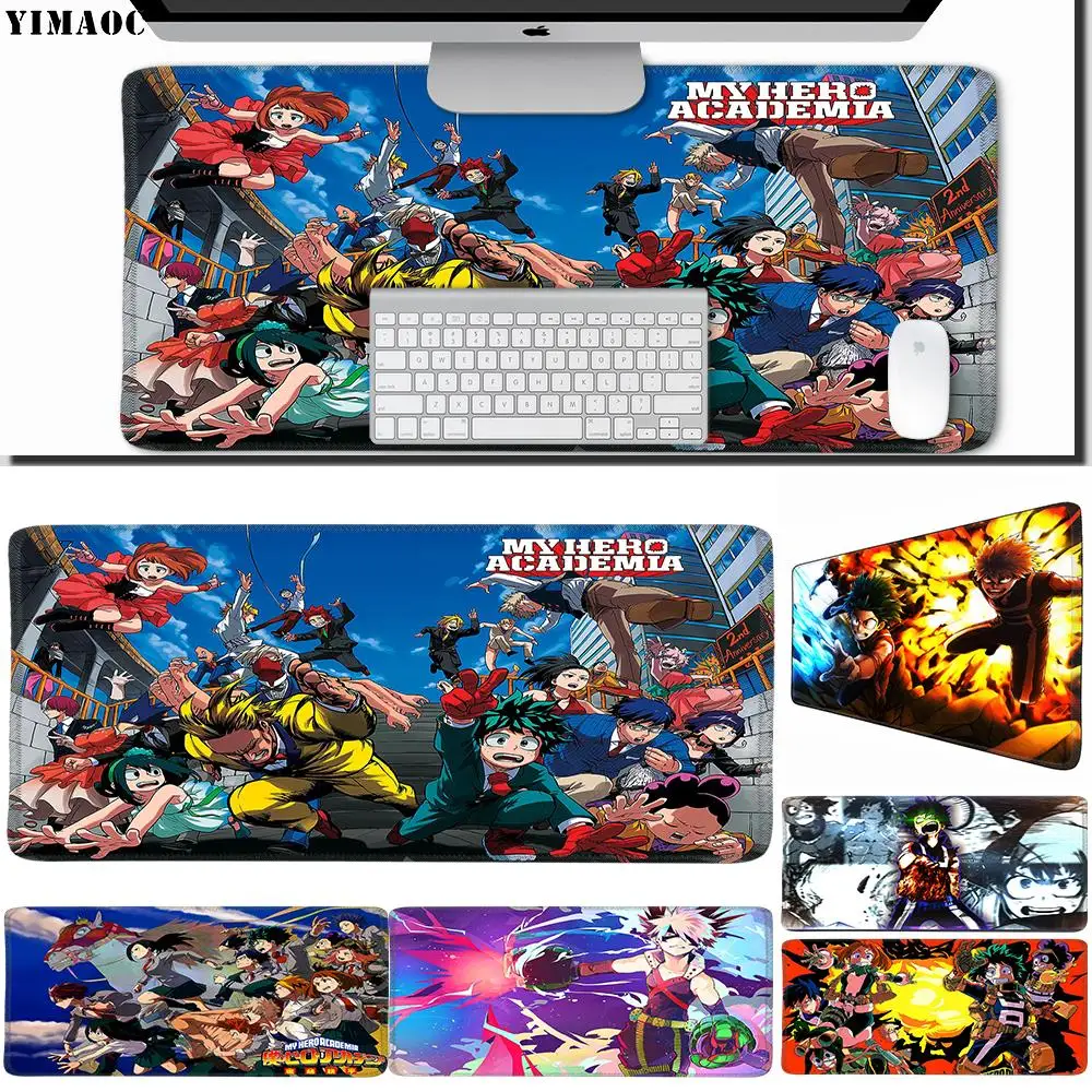 

YIMAOC 30*60 cm Large Mouse Pad Gamer Mousepad Rubber Gaming Desk Mat with Locking Edge My Hero Academia