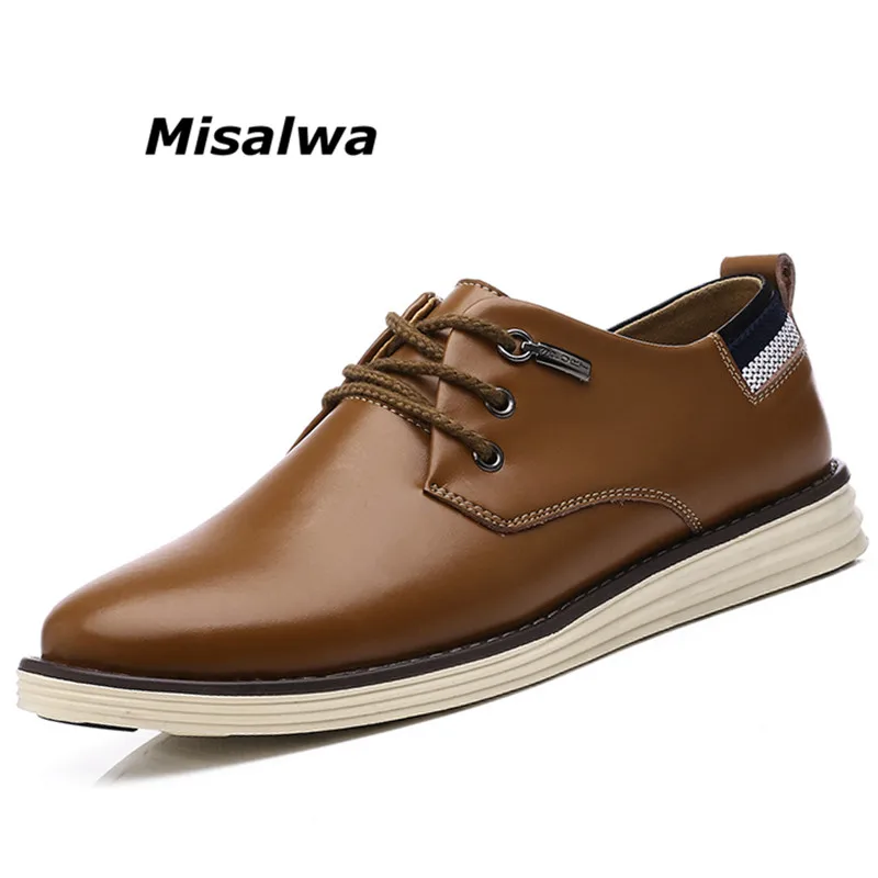 

Misalwa Newly 2019 Men Sneakers Luxury Brand Lace-up Breathable Zapato Casual Hombre Blue Black Oxford Leather Young Boy Shoes