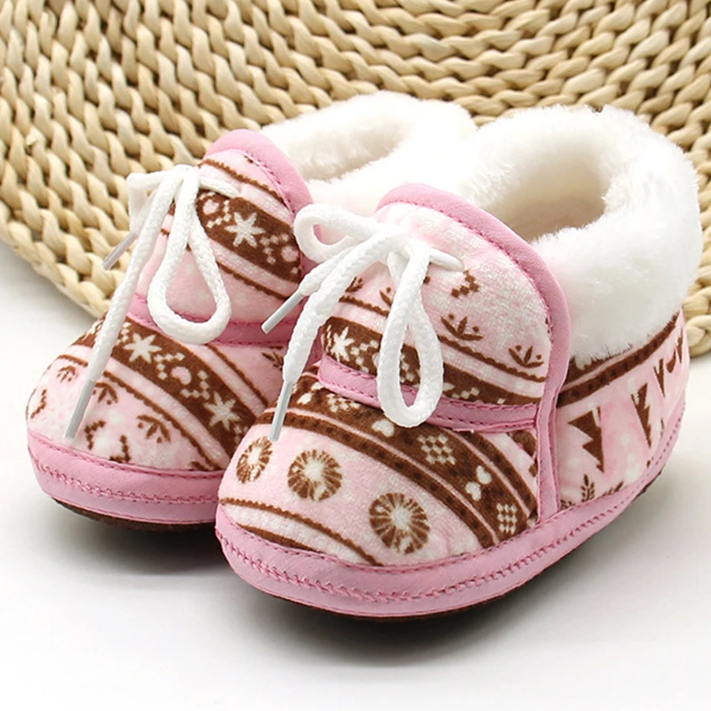 Newborn Baby Boots Toddler Girl Soft Sole Crib Shoes Children Plush