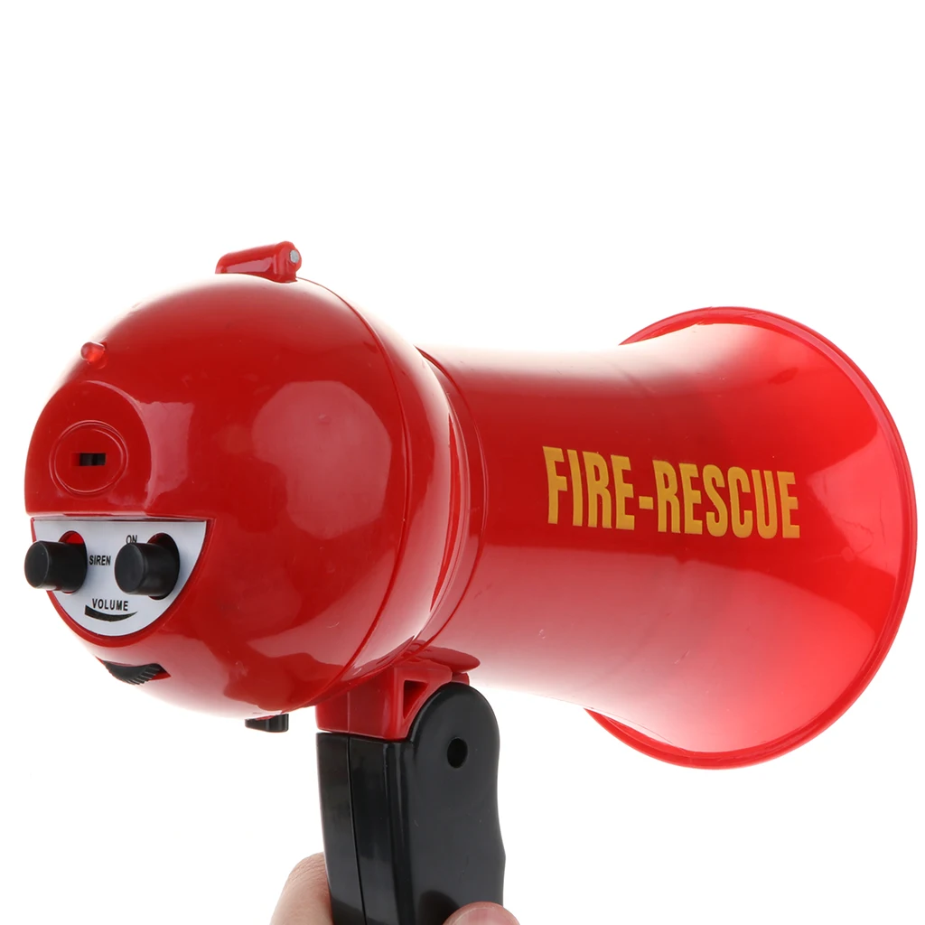 Pretend Play Kids Fire Fighter`s Megaphone w/ Siren Sound Handheld Mic Toy