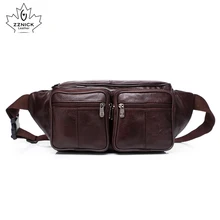 Мужская поясная сумка из натуральной коровьей кожи, мужская сумка-кошелек, сумка для путешествий, наличные карты, Pochete Bolso Cintura Homme ZZNICK