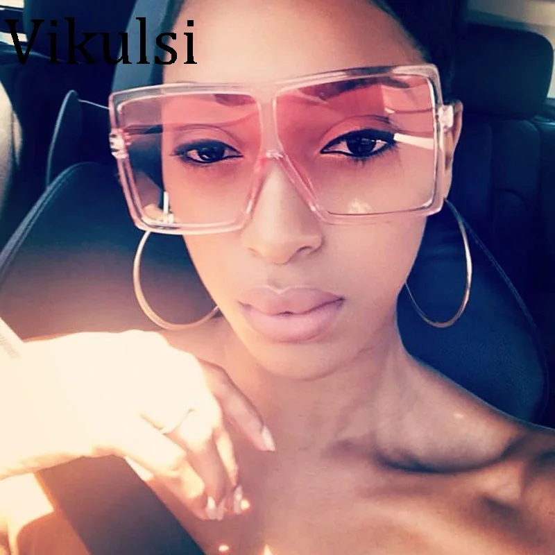

Fashion Women Square 2019 Sunglasses Oversized Women Vintage Luxury Brand Designer Gradient Sun Glasses Unisex Driving Goggle