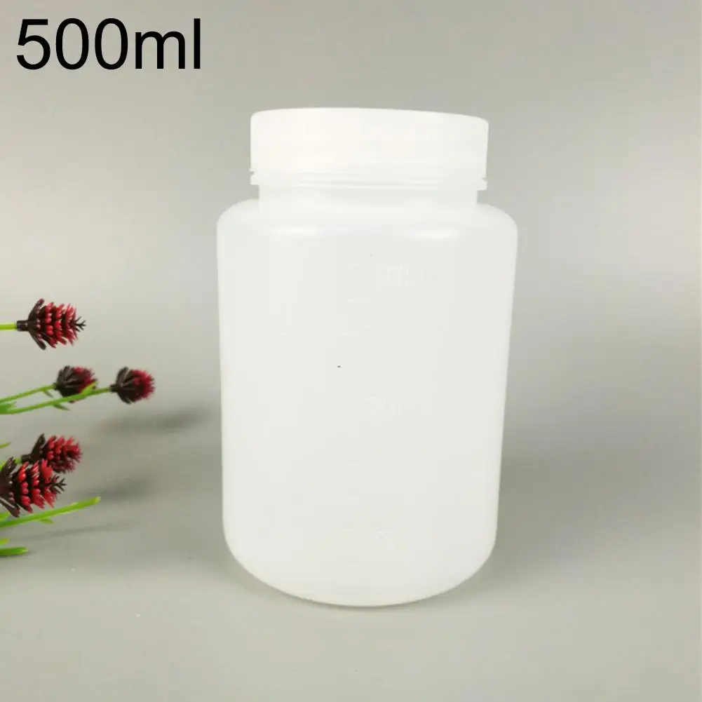 

500ml Plastic Laboratory Bottle Chemical Lab Lid Transparent Empty Vial Reagent Capacity Storage Container