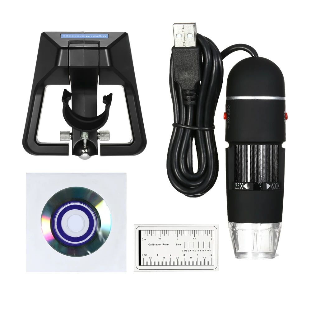 25X-600X USB цифровой микроскоп пайка электронный микроскоп зум эндоскоп Лупа с 8 Светодиодный светильник универсальная подставка