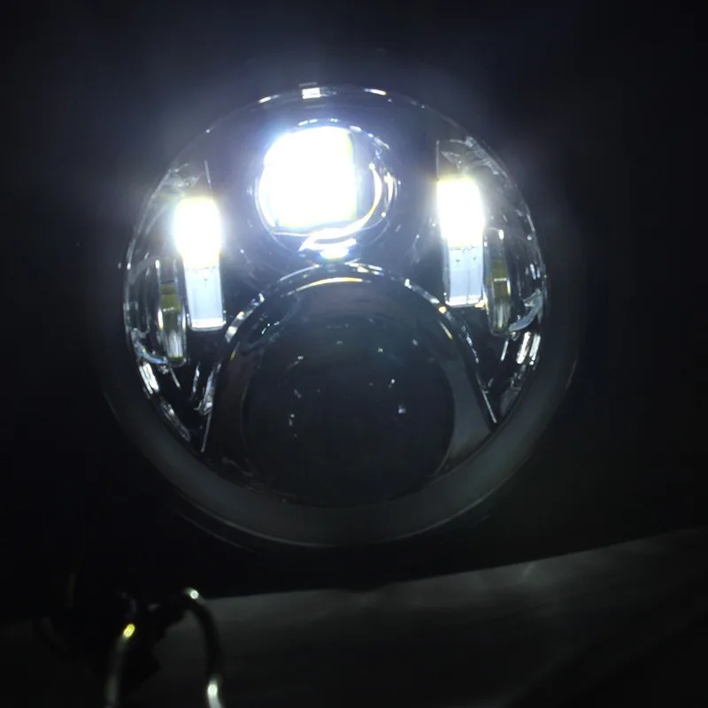 1 PCS 7 Round Universal Motorcycle Headlight HighLow Beam Light Amber Headlamp For Harley Suzuki Yamaha Honda Cafe Racer (9)