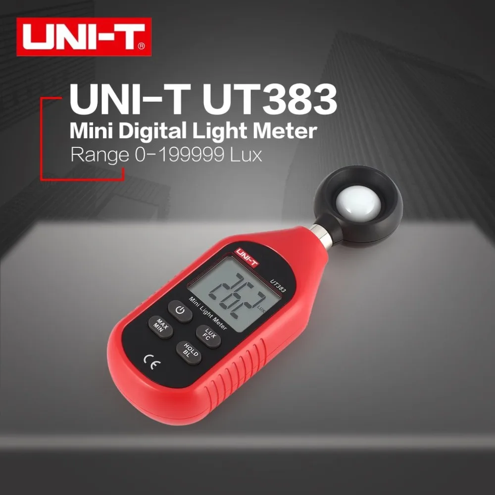

UNI-T UT383 Mini Digital Luxmeter LCD Display Light Meter Luminance Tester Handheld Luminometer Photometer 0-199999Lux