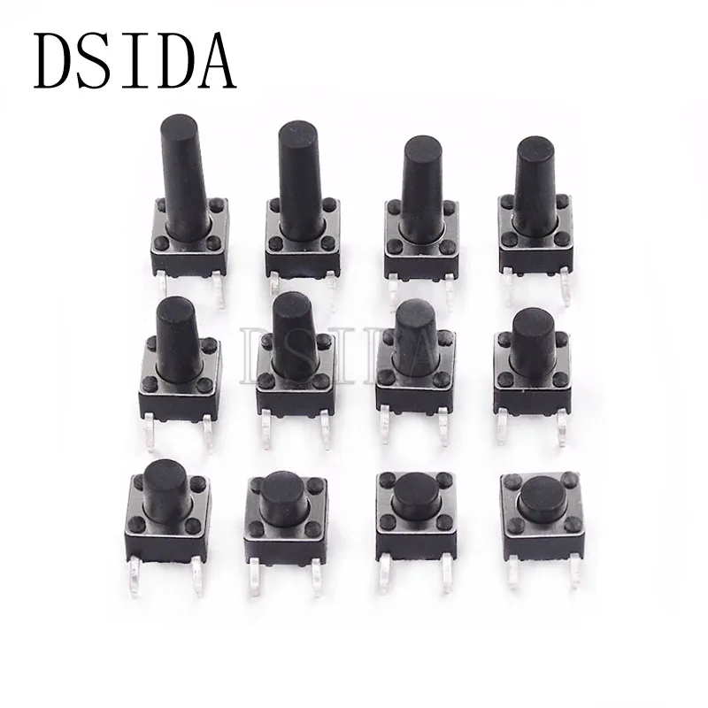 

20pcs 6*6*20 mm Panel PCB Momentary Tactile Tact Push Button Micro Switch 4 Pin DIP Light Touch 6*6*20mm Keys Keyboard