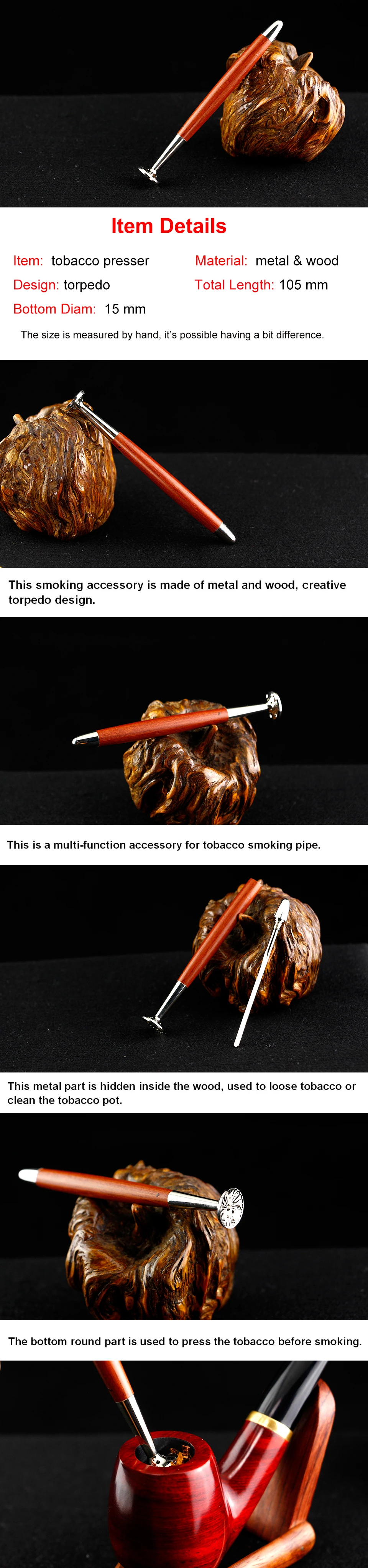 Многофункциональный инструмент для курения из нержавеющей стали 2 в 1 Очиститель табачных труб