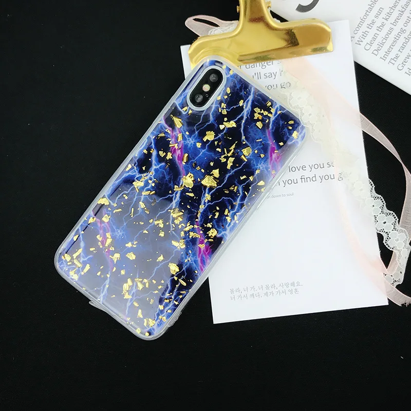 Luxury Gold Foil Bling Marble Phone Cases For iPhone X XS XR Max Soft TPU  Glitter Case Back Cover For iPhone 7 8 6 6s Plus Capa (5)