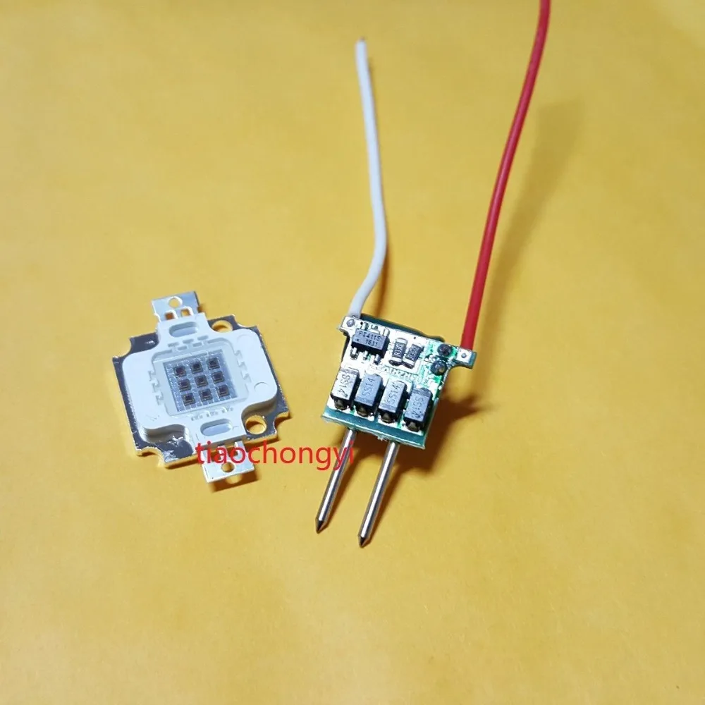 10pcs 10W IR 940nm High Power LED Chip + 10pcs MR16 3x3 driver 3-12V 600MA