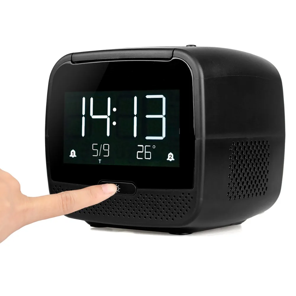 

TIVDIO Radio FM Digital Bluetooth Speaker With Sleep Timer Snooze Temperature Display USB Charger AUX Player F9209A