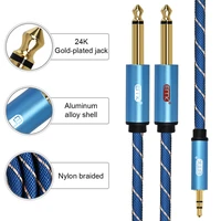 גק כדי 3.5 מ"מ EMK כדי 2x6.35mm Aux Cable 2 מונו 6.5 ג
