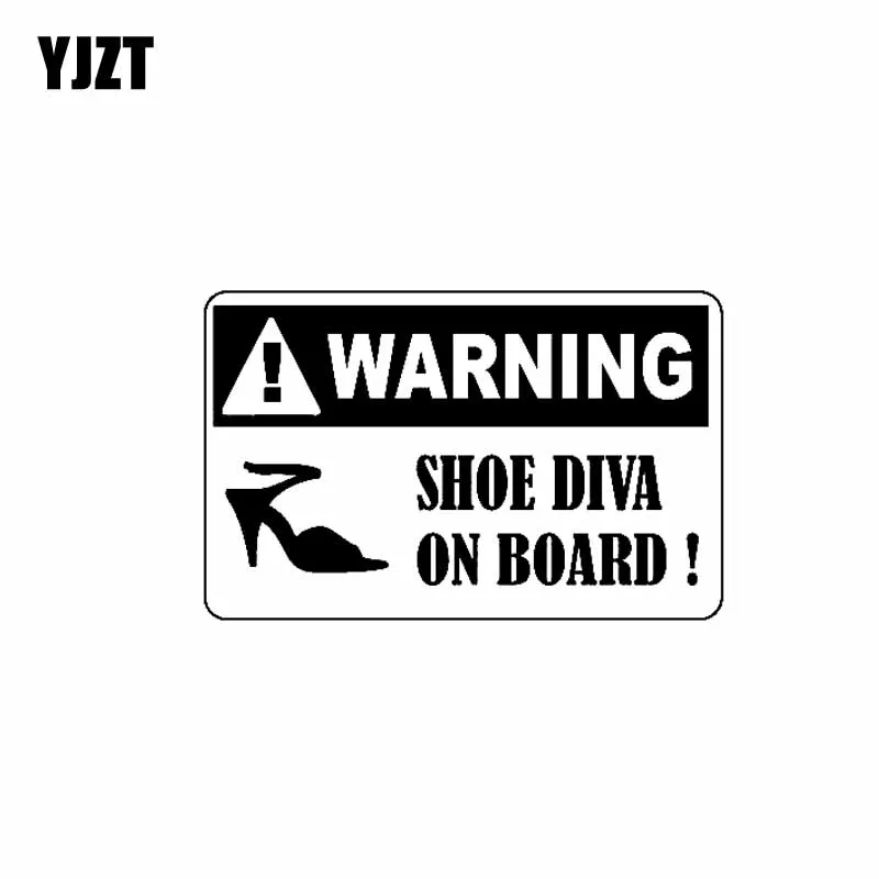 YJZT 12 7 см * 8 предупреждающие ботинки DIVA на борту наклейки виниловые автомобильные