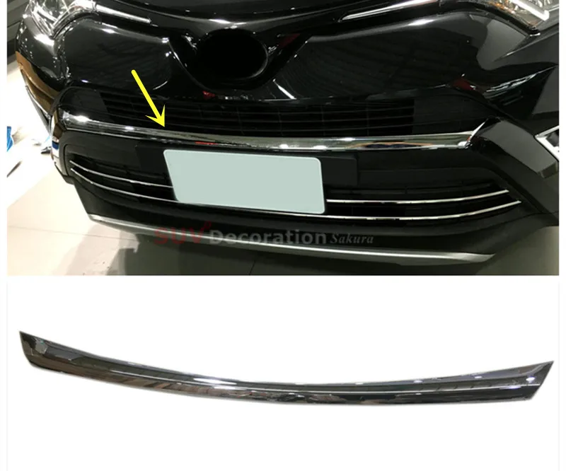 

NEW!! For TOYOTA RAV4 2016 ABS Chrome Front Bottom Bumper Grille Cover Trim 1pcs