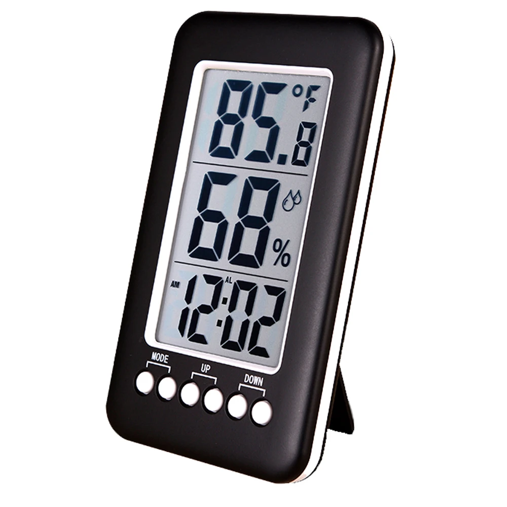 Big LCD Digital Desk Table Alarm Clock Thermometer Temperature Instruments Humidity Hygrometer Moisture Sensor Weather Station