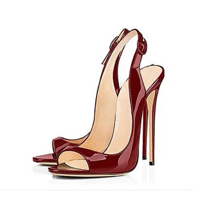 Г., новые летние женские босоножки с ремешком на щиколотке женские Босоножки на каблуке с открытым носком, черные, большие Size34-45 - Цвет: wine red