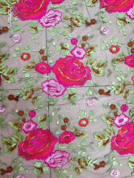 

super quality S-936 african embroidered cord lace fabric hot sale nigerian lace fabric for nice dress